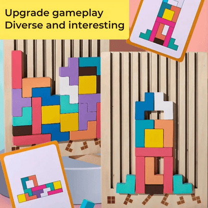 Montessori Toys — BriqLearn Wooden Tetris Stacking Block Set 4