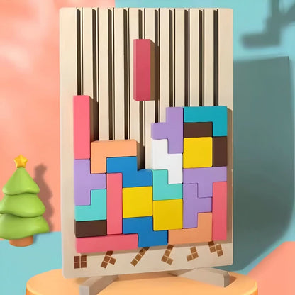 Montessori Toys — BriqLearn Wooden Tetris Stacking Block Set 7
