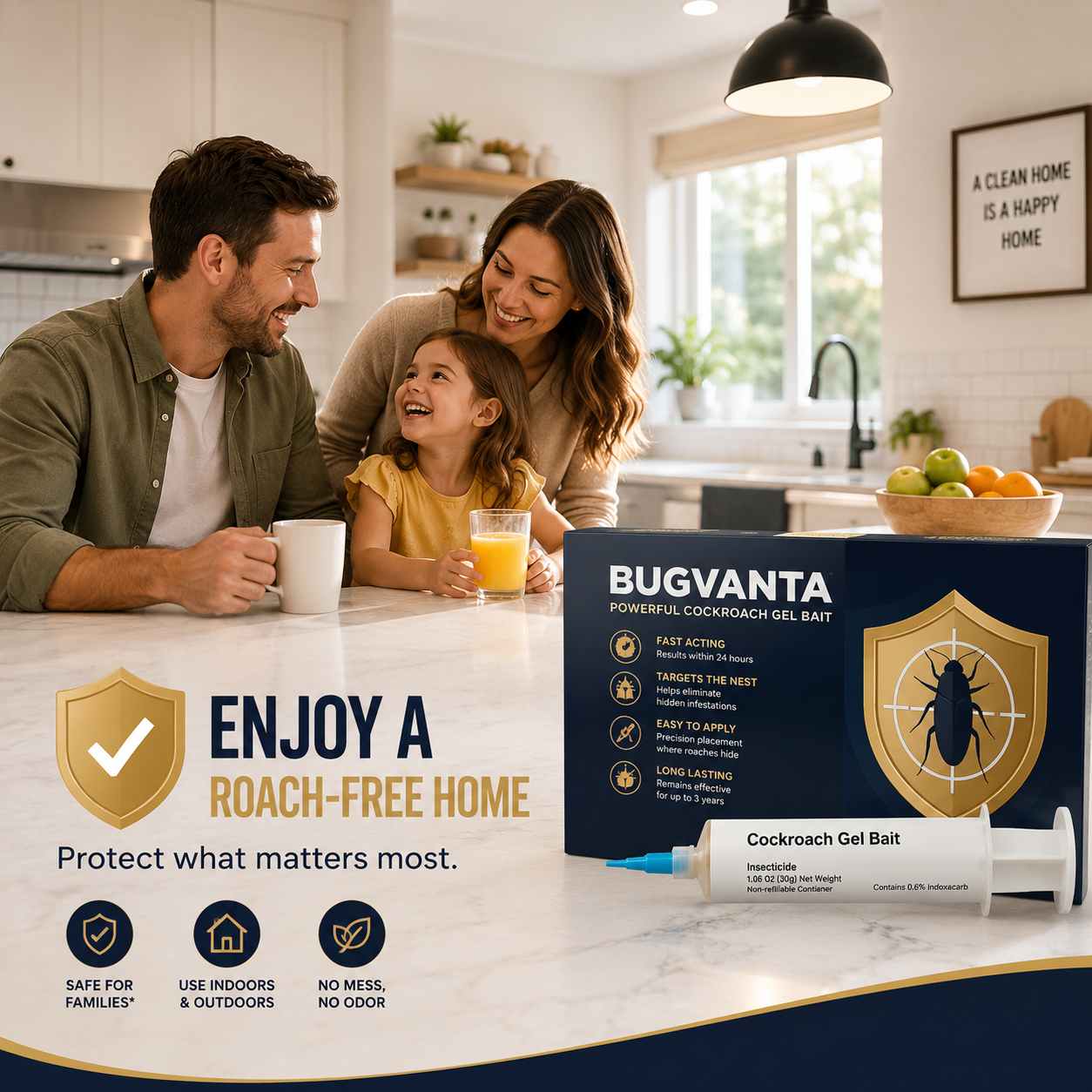 BUGVANTA Cockroach Gel Bait — Indoor Roach Control 30g 6