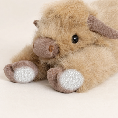 Weighted Plush Highland Cow 65 cm — Long Faux Fur & Horns 3