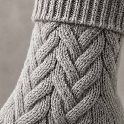 Cable Knit Christmas Stocking 37 cm — 4 Colors Polyester 7