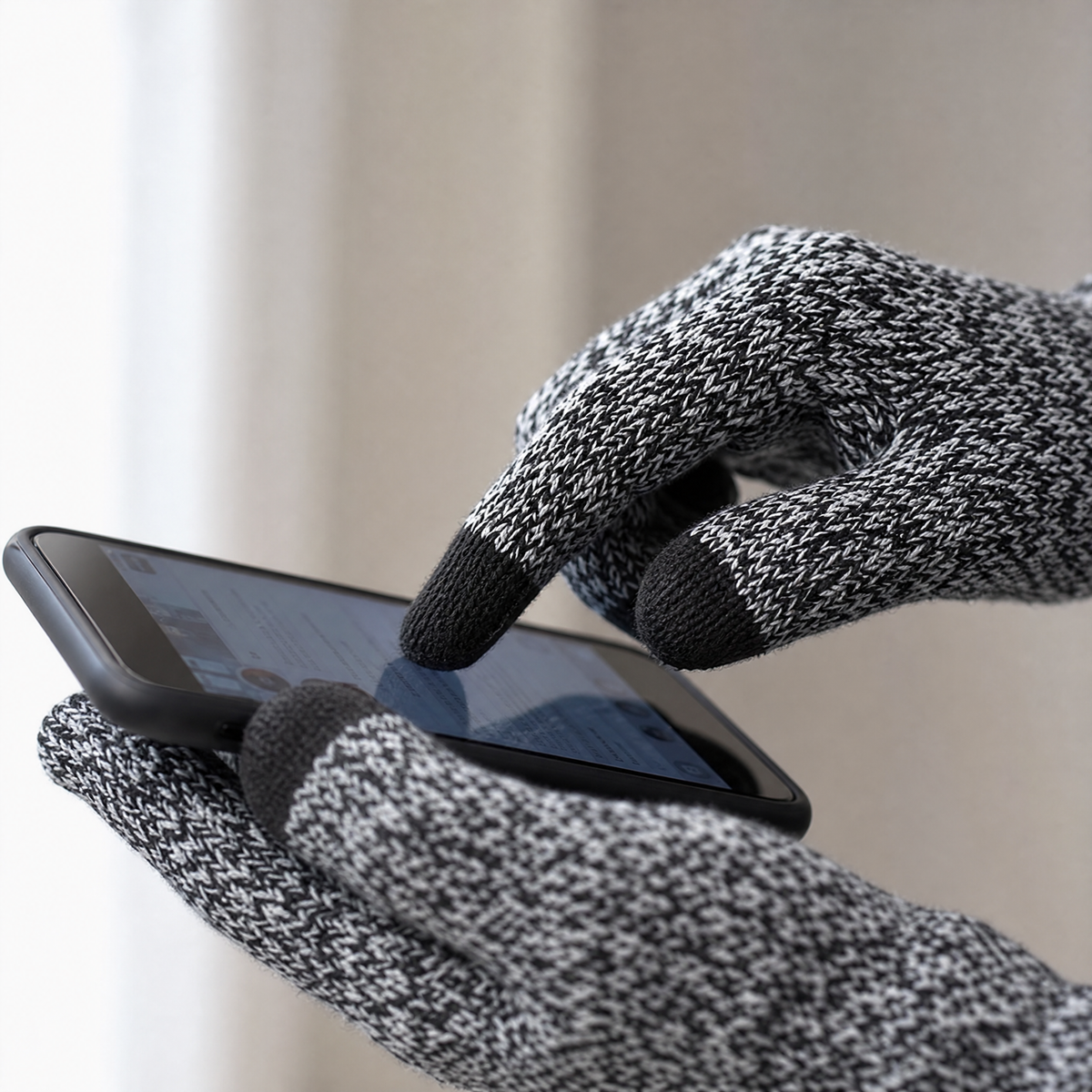 Men's Knit Winter Gloves with Touchscreen Fingertips 3
