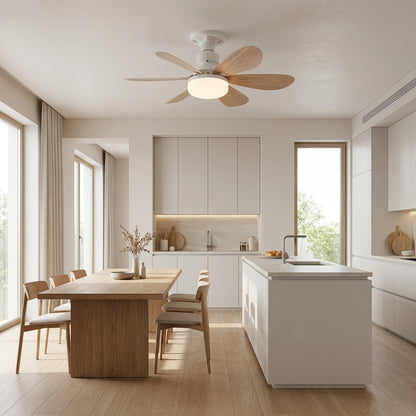 Ceiling Fan with LED Light & Remote Control — Dimmable 6-Blade