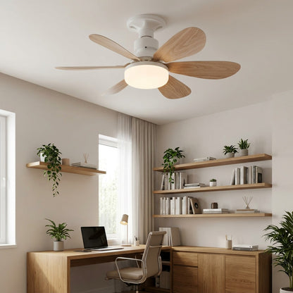Ceiling Fan with LED Light & Remote Control — Dimmable 6-Blade
