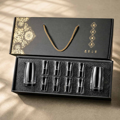 Chinese Baijiu Gift Set — 8 Shot Glasses & 2 Glass Decanters 8