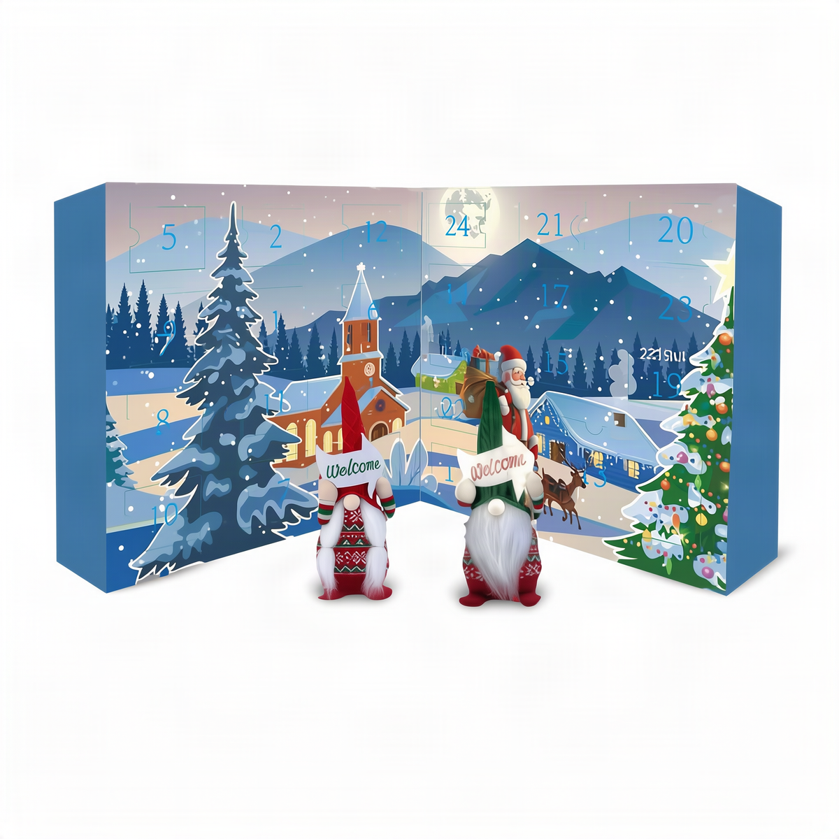 Christmas Gnome Advent Calendar — 24 Plush Figurines Set 1