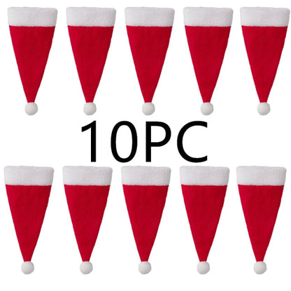 Christmas Silverware Holder Set — 10 Mini Santa Holders 3