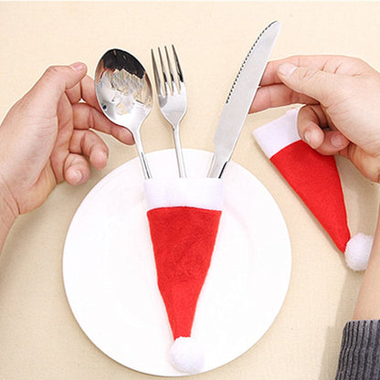 Christmas Silverware Holder Set — 10 Mini Santa Holders 4