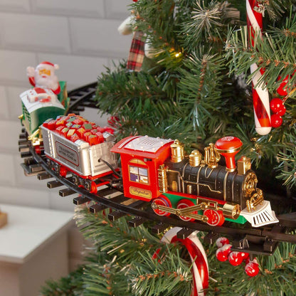 Christmas Tree Toy Train Set — Lights & 3 Carriages 2