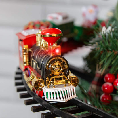 Christmas Tree Toy Train Set — Lights & 3 Carriages 6