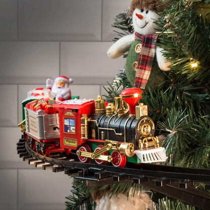 Christmas Tree Toy Train Set — Lights & 3 Carriages 1