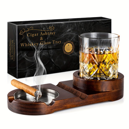 Gift for Dad — Cigar Ashtray & Whiskey Tray Set 2