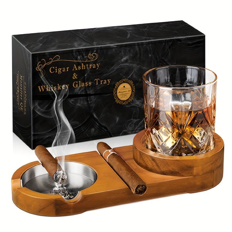 Gift for Dad — Cigar Ashtray & Whiskey Tray Set 7