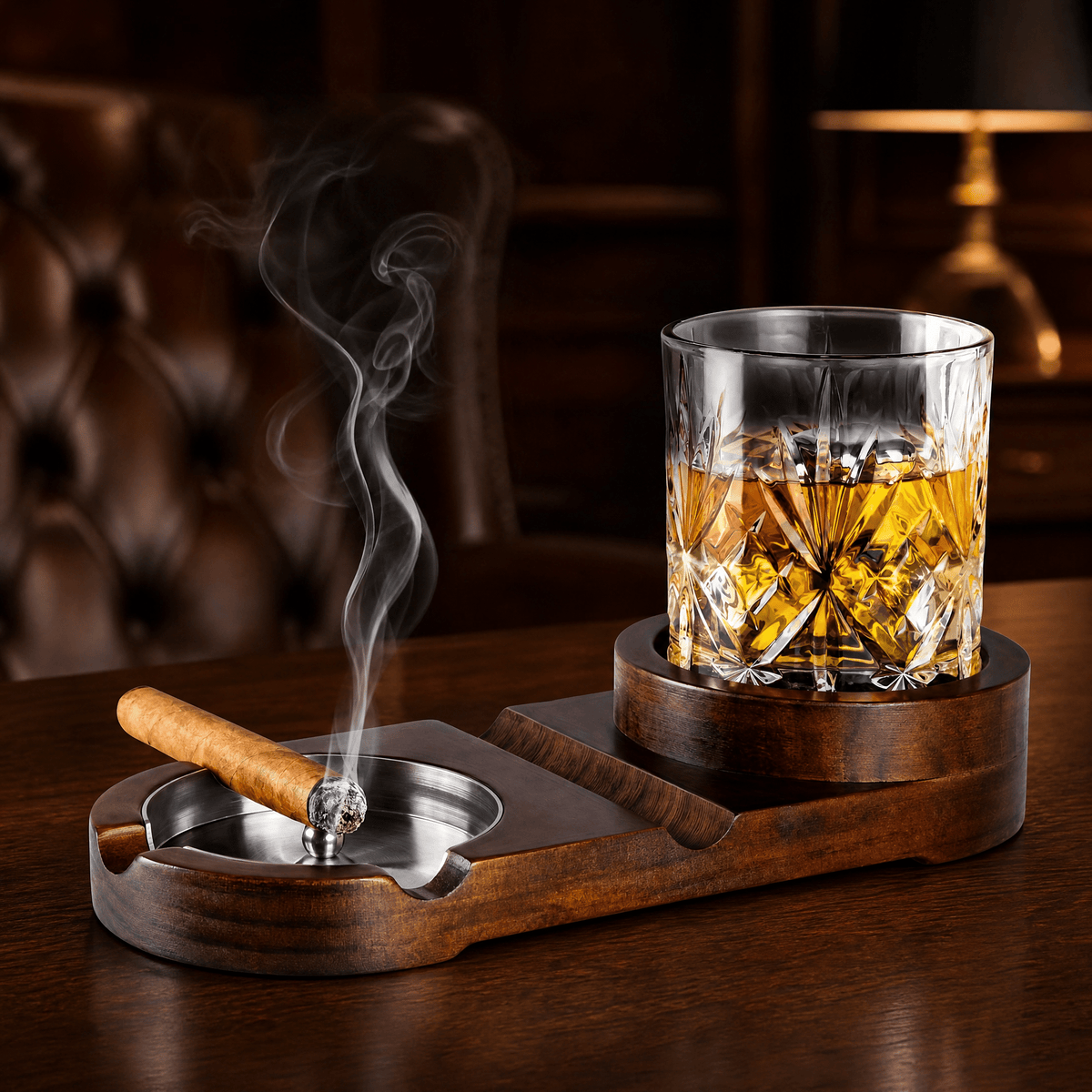 Gift for Dad — Cigar Ashtray & Whiskey Tray Set 1