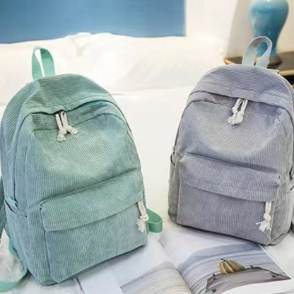 Corduroy Backpack — Laptop-Friendly School & Everyday Bag 13