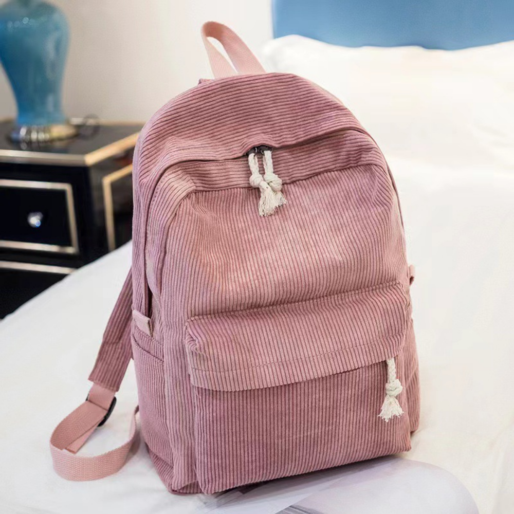 Corduroy Backpack — Laptop-Friendly School & Everyday Bag 3