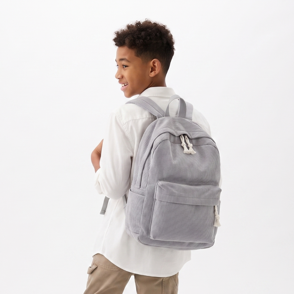 Corduroy Backpack — Laptop-Friendly School & Everyday Bag 9