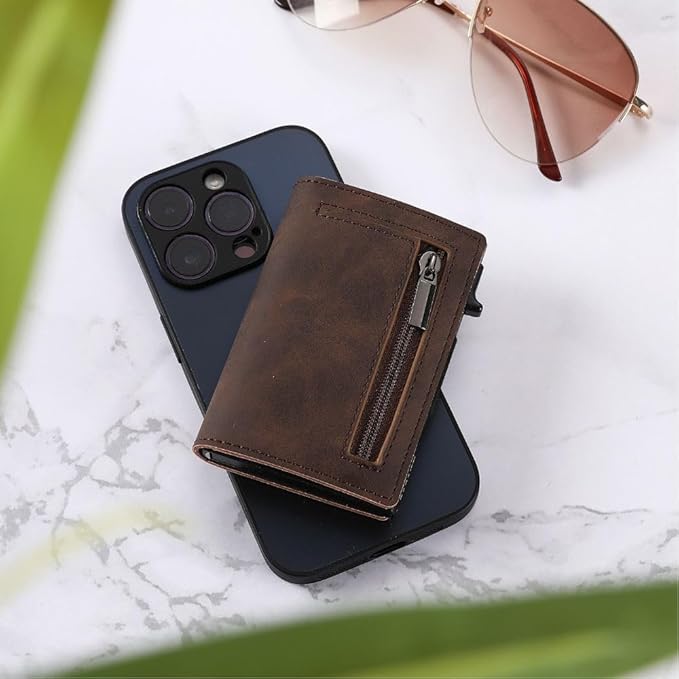 CoreSlide RFID Slim Wallet — Genuine Leather & Aluminum 6