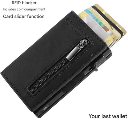 CoreSlide RFID Slim Wallet — Genuine Leather & Aluminum 8