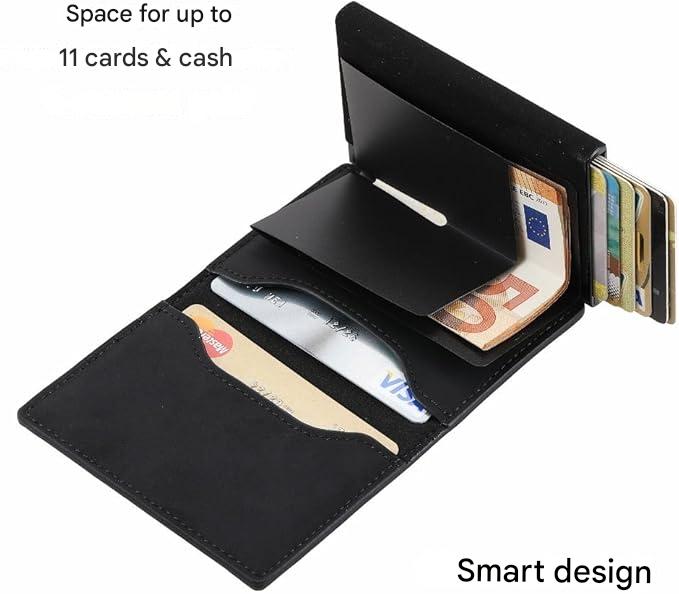 CoreSlide RFID Slim Wallet — Genuine Leather & Aluminum 9