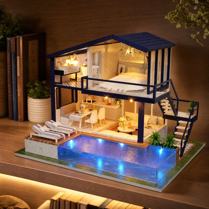 Dollhouse DIY Miniature Kit with LED Lights — 20+ Styles 5