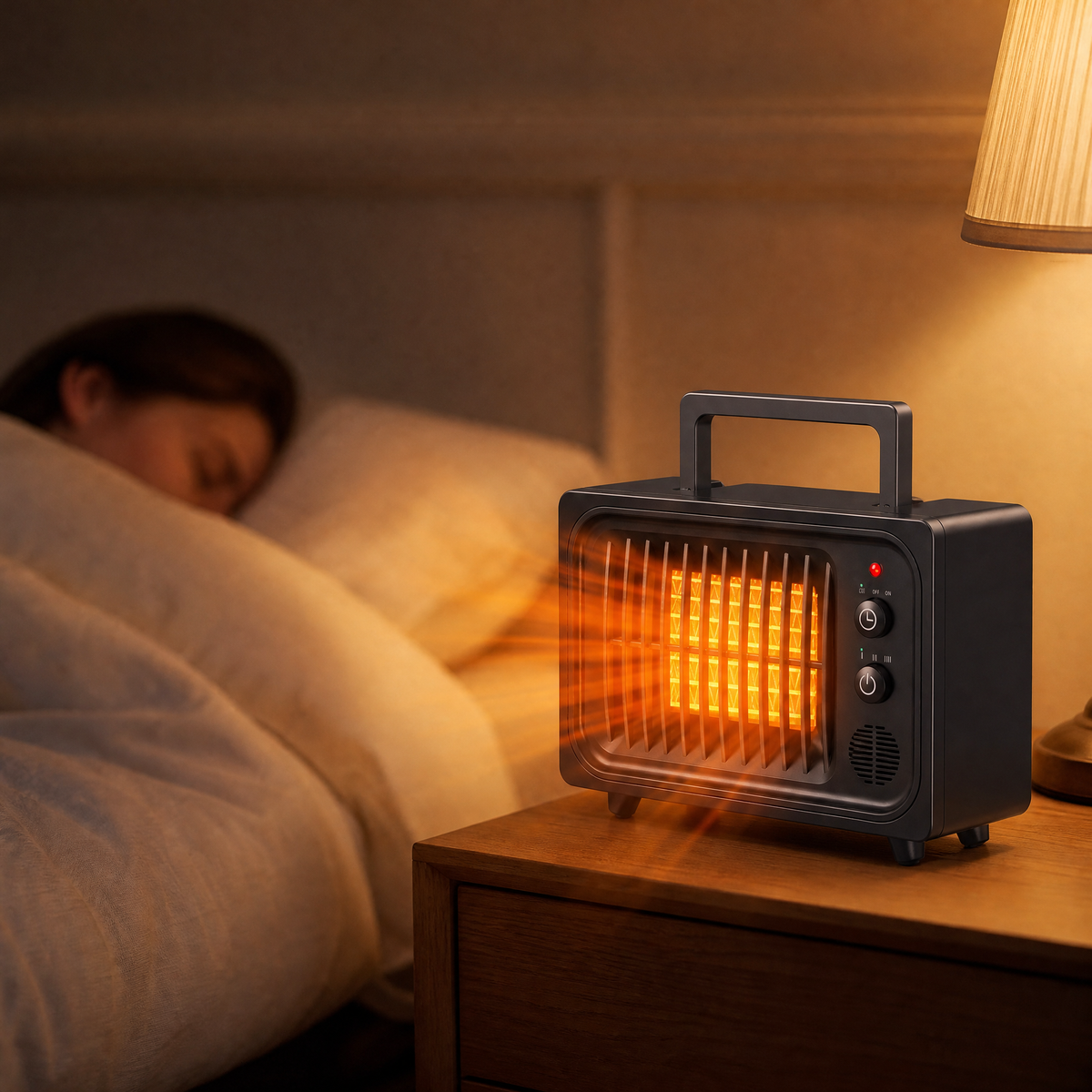 Desktop Mini Ceramic Heater with Remote Control — 600W PTC 4