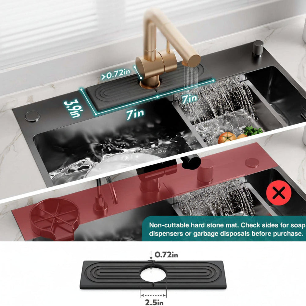 Diatomite Stone Sink Mat — Fast-Drying Faucet Tray 6