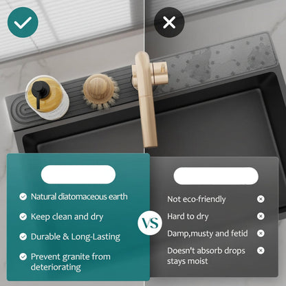 Diatomite Stone Sink Mat — Fast-Drying Faucet Tray 9