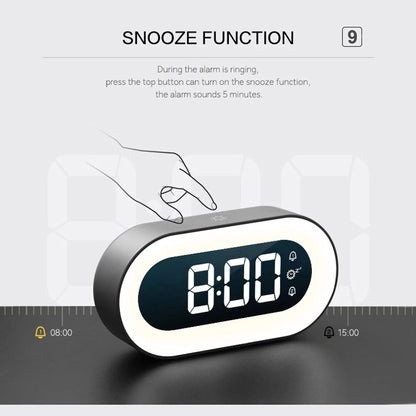 Digital Alarm Clock with Night Light — LED Bedside Clock 6