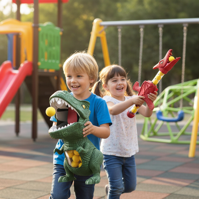 Dinosaur Toy Shooting Game for Kids — DinoAim Foam Ball Set 2