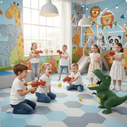 Dinosaur Toy Shooting Game for Kids — DinoAim Foam Ball Set 4