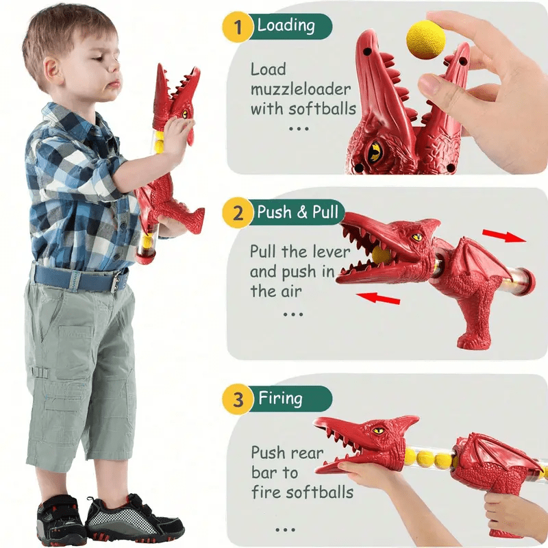 Dinosaur Toy Blaster — Foam Ball Shooting Game for Kids 7
