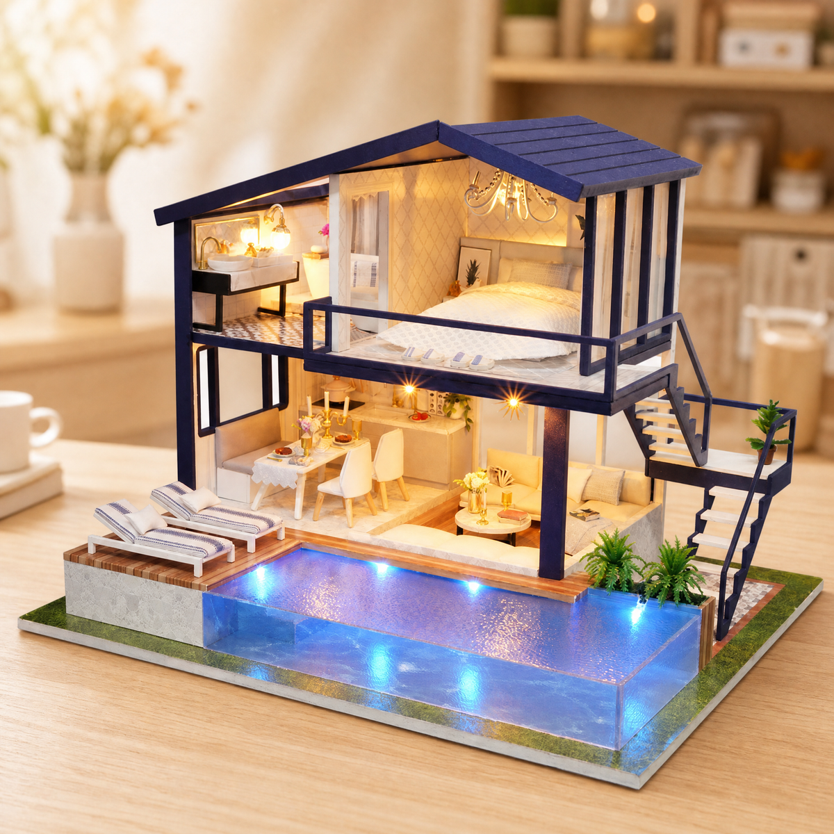 Dollhouse DIY Miniature Kit with LED Lights — 20+ Styles 1