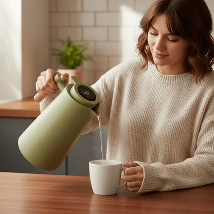 Double Wall Thermos Flask — Digital Temperature Display & Wood Handle 5