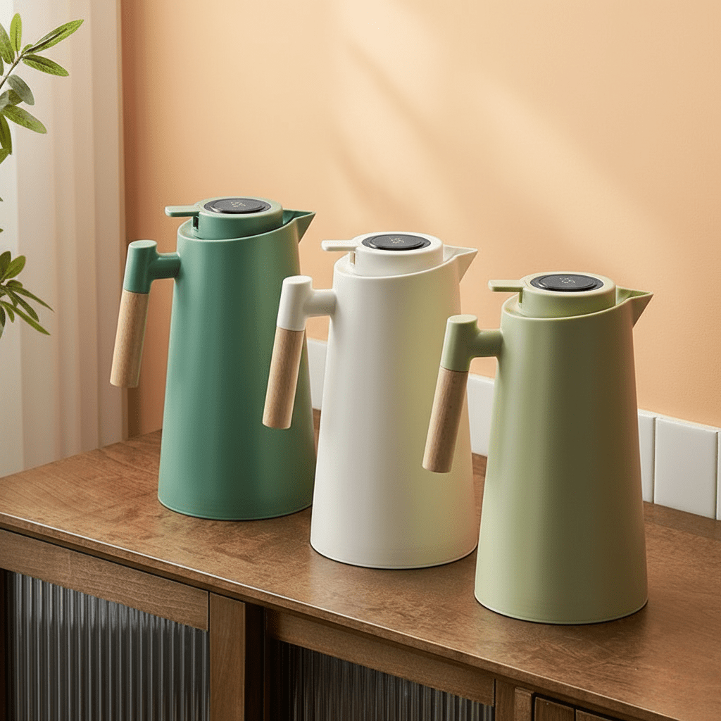 Double Wall Thermos Flask — Digital Temperature Display & Wood Handle 6