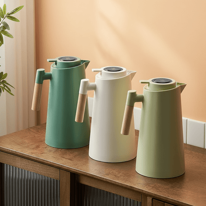 Double Wall Thermos Flask — Digital Temperature Display & Wood Handle 6