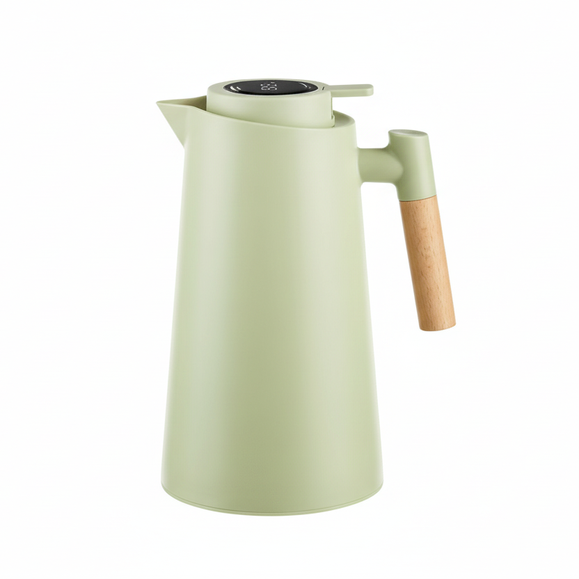 Double Wall Thermos Flask — Digital Temperature Display & Wood Handle 9