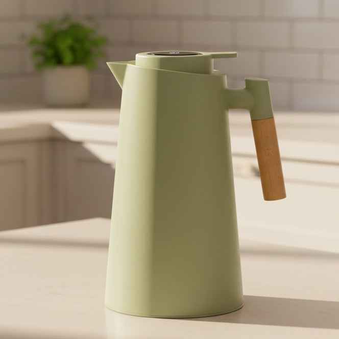 Double Wall Thermos Flask — Digital Temperature Display & Wood Handle 1