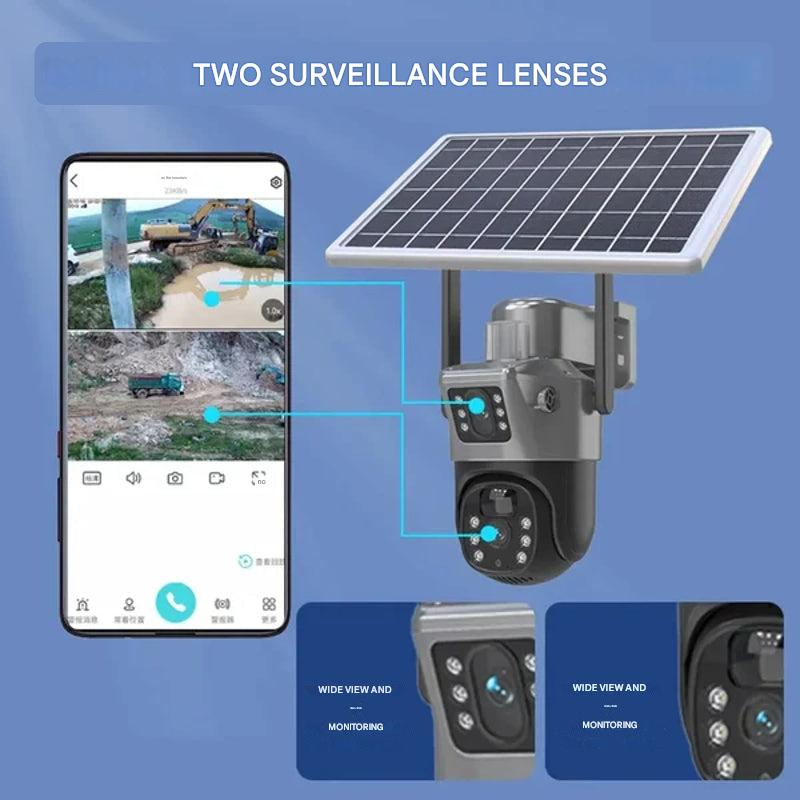DualGuard 4K Solar Security Camera — Dual Lens 10x Zoom 12
