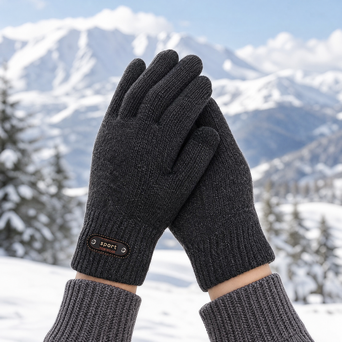 Men's Knit Winter Gloves with Touchscreen Fingertips 4
