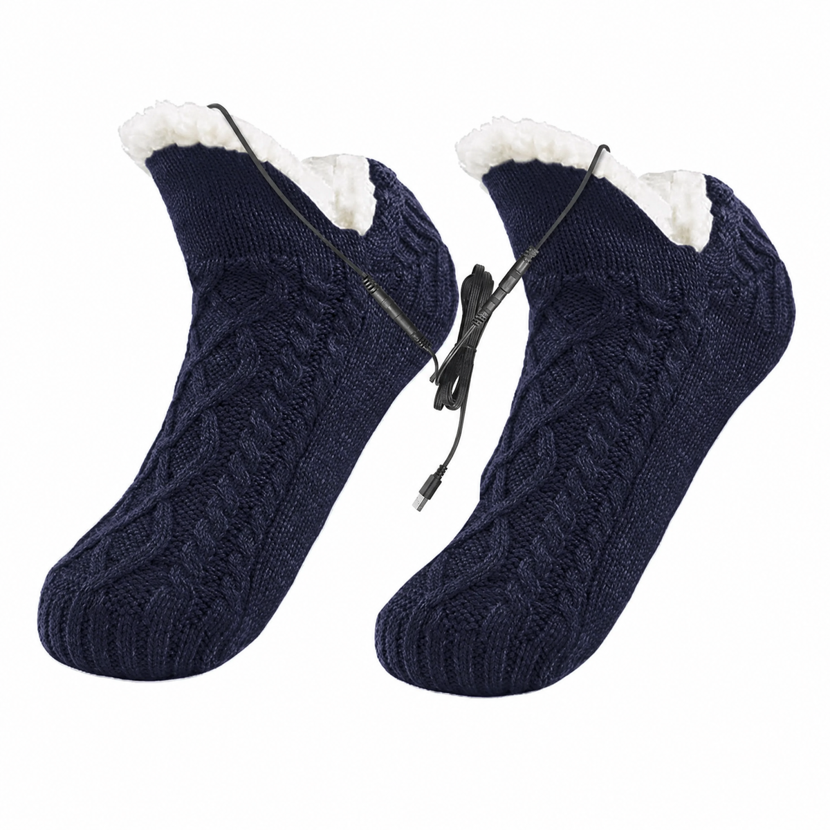 USB Heated Knit Slipper Socks — Non-Slip, 4 Colors 6