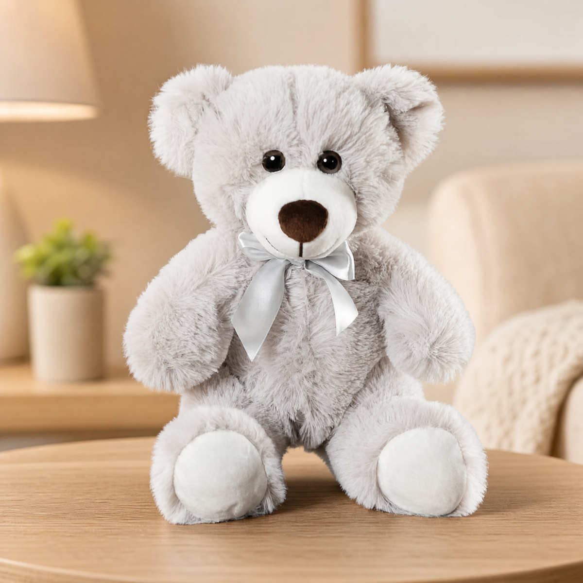 Teddy Bear Plush Toy with Satin Bow — Soft 25–30 cm Gift 10