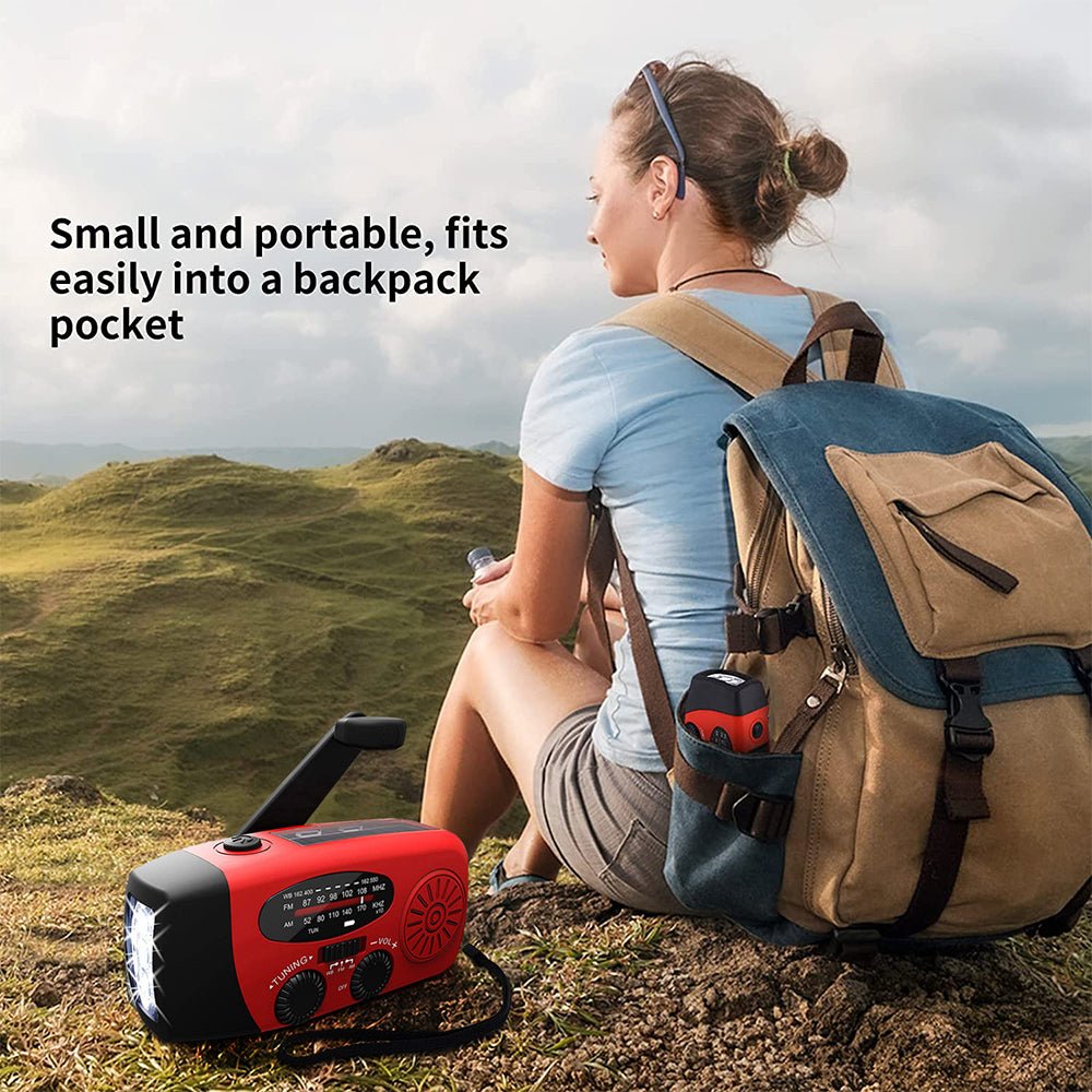 Emergency Solar Hand Crank Radio with Flashlight & Power Bank 4