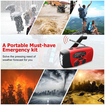 Emergency Solar Hand Crank Radio with Flashlight & Power Bank 5