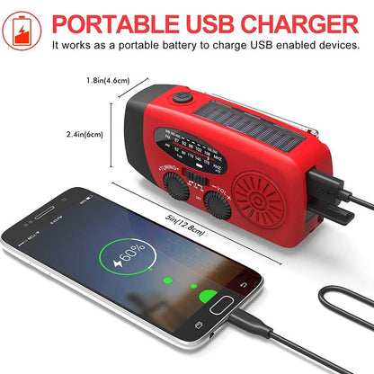 Emergency Solar Hand Crank Radio with Flashlight & Power Bank 6