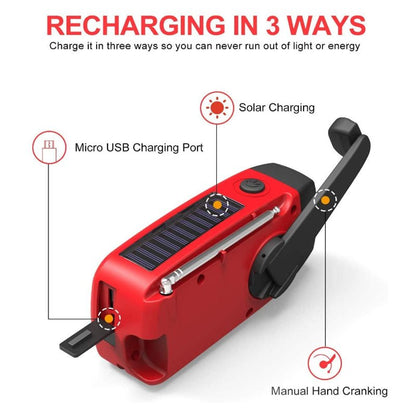 Emergency Solar Hand Crank Radio with Flashlight & Power Bank 7