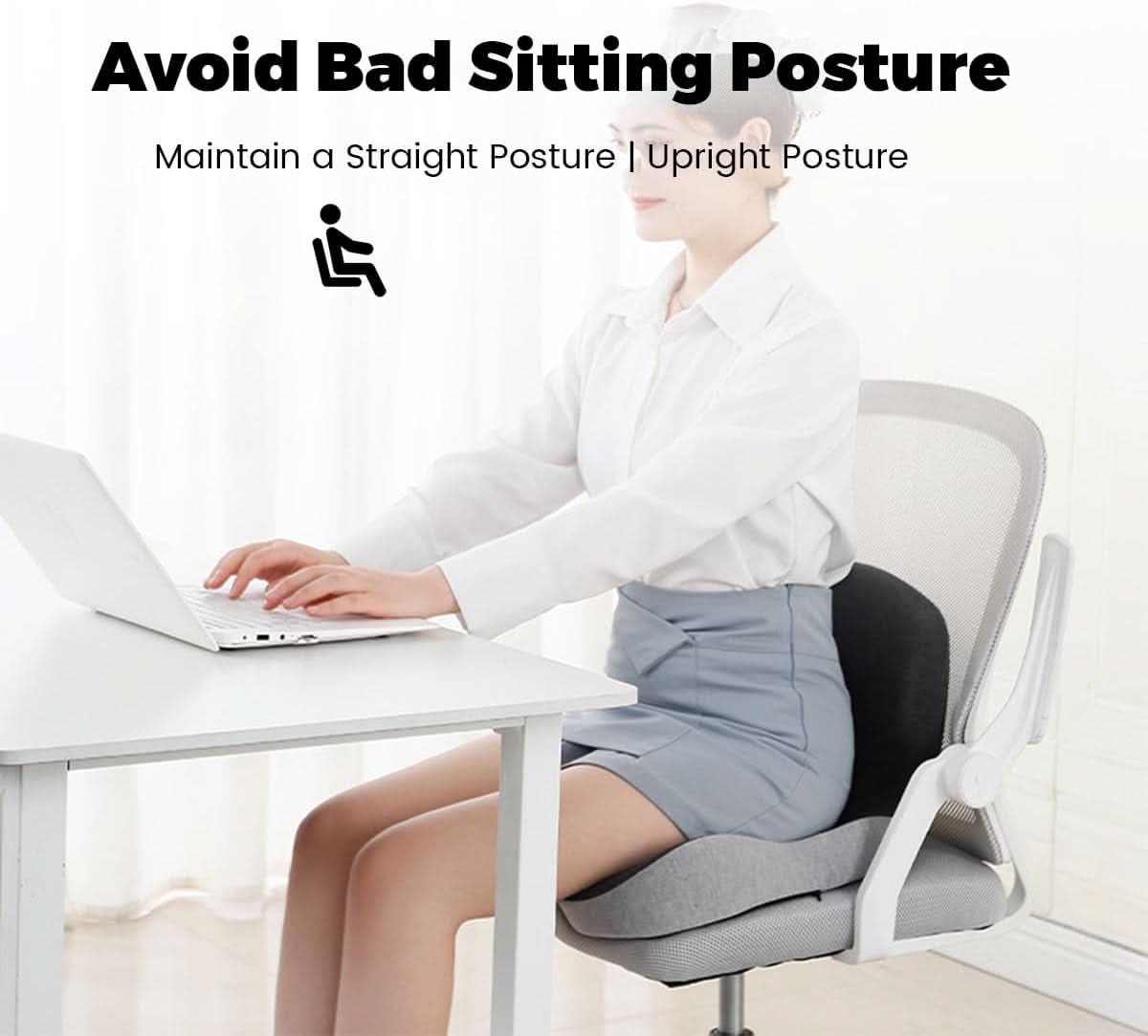 Memory Foam Seat Cushion — Ergonomic Back & Posture Support 2