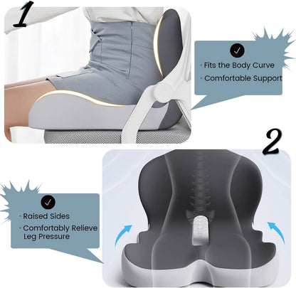 Memory Foam Seat Cushion — Ergonomic Back & Posture Support 4