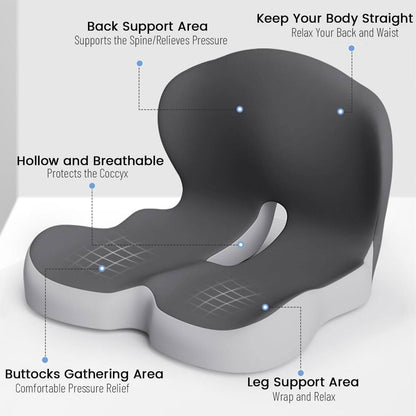Memory Foam Seat Cushion — Ergonomic Back & Posture Support 6