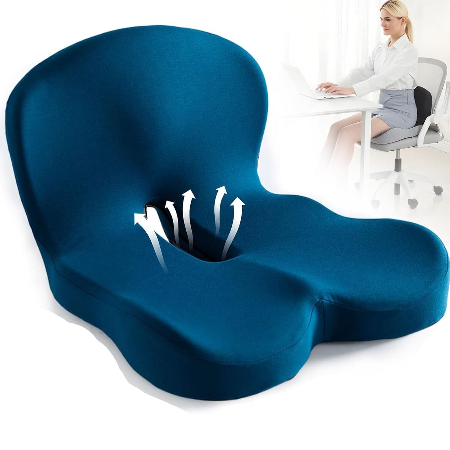 Memory Foam Seat Cushion — Ergonomic Back & Posture Support 9
